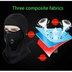 BF 1 Masque D'équitation Avec 2 Filtres Storm Pour Le Skateboard, Le Cyclisme, Le Patinage, Le Ski, L'alpinisme, Etc. Noir -Protection des voies respiratoires Soldes 66858370 5