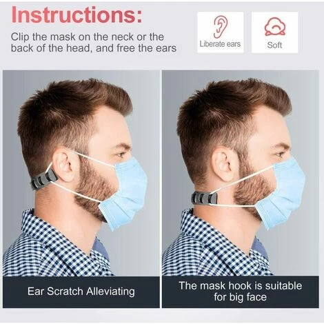 FLETéçA Extensions De Sangle De Masque, Crochet Pour Masque Réglable Extension De Masque Sangle De Masque Pour Prévention Des Maux Oreilles Et Visage 4 FLETéçA Extensions De Sangle De Masque, Crochet Pour Masque Réglable Extension De Masque Sangle De Masque Pour Prévention Des Maux Oreilles Et Visage – Image 2