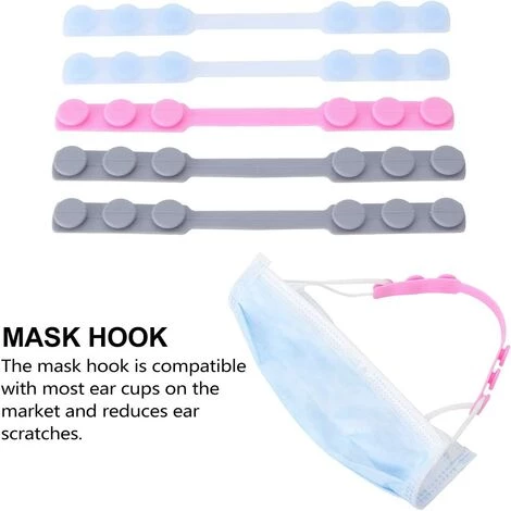 OCXIN 5 Pièces Crochet De Masque Crochet D'Oreille En Silicone Support D'Oreille Crochet D'Oreille Coussinets D'Oreille Crochet D'Oreille Réglable Pour DIY Ma Ske Protège-Oreille Couverture D'Oreille Bouclier Visage (Aléatoire) 5 OCXIN 5 Pièces Crochet De Masque Crochet D'Oreille En Silicone Support D'Oreille Crochet D'Oreille Coussinets D'Oreille Crochet D'Oreille Réglable Pour DIY Ma Ske Protège-Oreille Couverture D'Oreille Bouclier Visage (Aléatoire) – Image 3