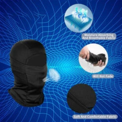 HIASDFLS Masque Facial Protection UV Pour Hommes Femmes Pare-soleil Tactique Léger Ski Moto Course à Pied équitation-écran Solaire Respirant Coupe-vent Moto Sports équitation Masque écharpe - Noir -Protection des voies respiratoires Soldes 66992998 3