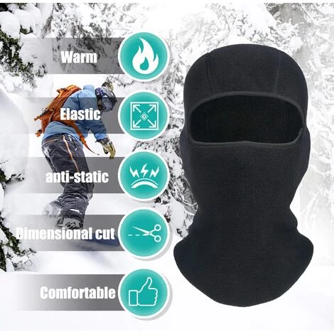 BF Cagoule D'hiver, Moto Coupe-vent épaisse Et Chaude, Masque D'équitation élastique Masque De Ski Multifonctionnel Chapeau Noir 4 BF Cagoule D'hiver, Moto Coupe-vent épaisse Et Chaude, Masque D'équitation élastique Masque De Ski Multifonctionnel Chapeau Noir – Image 2