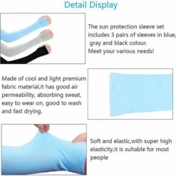 OCXIN 3 Paires Manchettes D'été Protection UV Manchettes Protection Solaire Manchettes Sport Cool Respirant Manchettes Unisexe Couvre-bras Pour Golf Sports Outdoor Cyclisme Cyclisme Jardinage 11 OCXIN 3 Paires Manchettes D'été Protection UV Manchettes Protection Solaire Manchettes Sport Cool Respirant Manchettes Unisexe Couvre-bras Pour Golf Sports Outdoor Cyclisme Cyclisme Jardinage -Protection des voies respiratoires Soldes 67156881 5