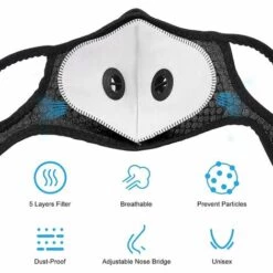 ZHUOXUAN Masque De Protection Dentaire Extérieur Avec 7 Filtres Et 4 Valves Lavable Et -Protection des voies respiratoires Soldes 67170521 5