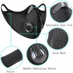 CESIèCLEFOU Anti-Poussière Protection Anti-Pollution Lavable, Pour Les Sports En Extérieur, Le Cyclisme Et La Course Noir 5pcs Lefou -Protection des voies respiratoires Soldes 67256398 3