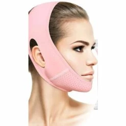 BF Masque Amincissant 1 Pièce, Réutilisable, élimine Le Double Menton, Visage En V, Lifting Rose