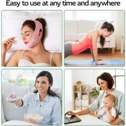 BF Masque Amincissant 1 Pièce, Réutilisable, élimine Le Double Menton, Visage En V, Lifting Rose -Protection des voies respiratoires Soldes 67326890 3