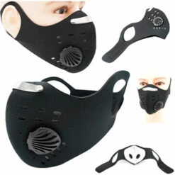 PERLE RARE Ceinture Anti-poussière Filtre Actif Extérieur Filtre Réutilisable Moto Hommes Et Femmes Coupe-vent Anti-poussière équipement D'équitation Froid Demi-visage Masque Chaud En Cours D'exécution -Protection des voies respiratoires Soldes 67356520 3