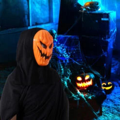 LIFCAUSAL Halloween Citrouille Masques Horreur Adulte Citrouille Masques Costume Cosplay Props Pour Halloween Décorations De Fête Zombie Fête Fournitures -Protection des voies respiratoires Soldes 67407868 3