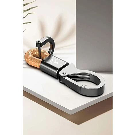 VOCTEIN Porte-clés Mousqueton En Similicuir Tressé En Plusieurs Couleurs Et Acier Inoxydable Noir 4 VOCTEIN Porte-clés Mousqueton En Similicuir Tressé En Plusieurs Couleurs Et Acier Inoxydable Noir – Image 2