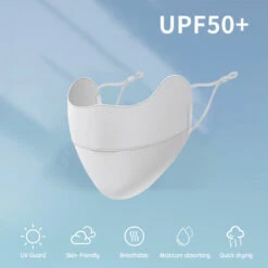 HAPPYSHOPPING Nouveau Modèle Masque De Protection Solaire En Soie De Glace Ouverture Respirante Protection Des Yeux Masque Réglable Noir -Protection des voies respiratoires Soldes 67447156 4