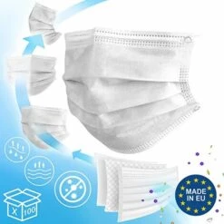 YOOUYIDA Masque Chirurgical - Type IIR ( Rose), BFE 99,98% / VFE 99,6%, DIN EN 14683, 50 Pièces, 3 Couches - Masque Jetable, Médical Adulte, Protection Facial, Anti-Poussière, Masques De Protection Jetables -Protection des voies respiratoires Soldes 67467515 3