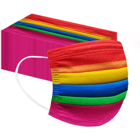 YOOUYIDA Tissus Mixte, Masque Arc-en-ciel Jetable Adulte Et Enfant Protection Parent-enfant à Trois Couches, Masque Jetable 50 Pcs (1 Jeu) 3 YOOUYIDA Tissus Mixte, Masque Arc-en-ciel Jetable Adulte Et Enfant Protection Parent-enfant à Trois Couches, Masque Jetable 50 Pcs (1 Jeu)