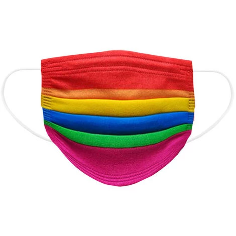 YOOUYIDA Tissus Mixte, Masque Arc-en-ciel Jetable Adulte Et Enfant Protection Parent-enfant à Trois Couches, Masque Jetable 50 Pcs (1 Jeu) 4 YOOUYIDA Tissus Mixte, Masque Arc-en-ciel Jetable Adulte Et Enfant Protection Parent-enfant à Trois Couches, Masque Jetable 50 Pcs (1 Jeu) – Image 2