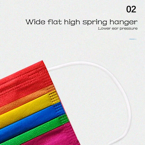 YOOUYIDA Tissus Mixte, Masque Arc-en-ciel Jetable Adulte Et Enfant Protection Parent-enfant à Trois Couches, Masque Jetable 50 Pcs (1 Jeu) 5 YOOUYIDA Tissus Mixte, Masque Arc-en-ciel Jetable Adulte Et Enfant Protection Parent-enfant à Trois Couches, Masque Jetable 50 Pcs (1 Jeu) – Image 3