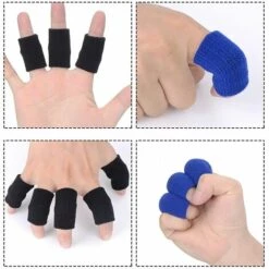 ILOVEMILAN 20pcs Protège-doigts Protège-doigts élastiques Pour Soulager La Douleur Callosités Arthrite Articulations Protège-doigts De Sport Professionnel Protège-doigts En Nylon Pour Basket-ball -Protection des voies respiratoires Soldes 67501498 4