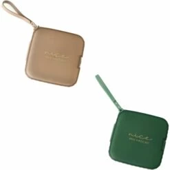 ILOVEMILAN 2 Pièces De Boîte De Rangement De Masque Carré Ménage Anti-poussière Bouche Et Masque De Nez Boîte De Rangement Clip De Sac Anti-salissure Portable Boîte De Rangement De Bagage à Main (marron + Vert Foncé)