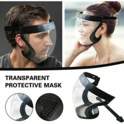 GRID COOL Écran Facial Super Protecteur - Écran Facial Complet, Masque Facial Transparent Durable, écran Facial Transparent, Couverture De Protection Faciale Anti-buée HD Réutilisable - Pour Hommes Et Femmes (noir) -Protection des voies respiratoires Soldes 67574990 2