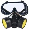 GRID COOL Masque Respiratoire Réutilisable, Protection Masque à Double Filtration Contre Vapeur Toxique, Anti Poussière Anti Gaz Masque Chimique Pour Peinture Travaux Bricolage Ponçage (Noir) -Protection des voies respiratoires Soldes 67575688 1