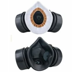 GRID COOL Masque Respiratoire Réutilisable, Protection Masque à Double Filtration Contre Vapeur Toxique, Anti Poussière Anti Gaz Masque Chimique Pour Peinture Travaux Bricolage Ponçage (Noir) -Protection des voies respiratoires Soldes 67575688 4