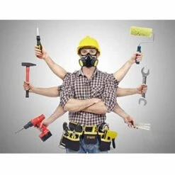 GRID COOL Masque Respiratoire Réutilisable, Protection Masque à Double Filtration Contre Vapeur Toxique, Anti Poussière Anti Gaz Masque Chimique Pour Peinture Travaux Bricolage Ponçage (Noir) -Protection des voies respiratoires Soldes 67575688 5