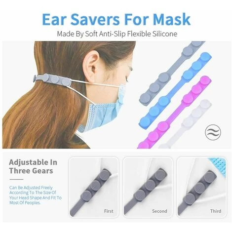 ECHOO 10 PièCes Anti-Serrage Masque Sangle Extender ,Masque Titulaire Crochet Oreille D'Extension De Masque Bande RéGable En Silicone Durable Pour PréVention Des Maux Oreilles Et Visage 4 ECHOO 10 PièCes Anti-Serrage Masque Sangle Extender ,Masque Titulaire Crochet Oreille D'Extension De Masque Bande RéGable En Silicone Durable Pour PréVention Des Maux Oreilles Et Visage – Image 2