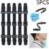 QERSTA Attache Masque,Crochet Masque,Extenseur Masque,Attache Masque Chirurgical Pour Toutes Tailles, Réduit La Pression Et Améliore Le Confort 14 à 21cm 5Pcs Noir -Protection des voies respiratoires Soldes 67646154 1
