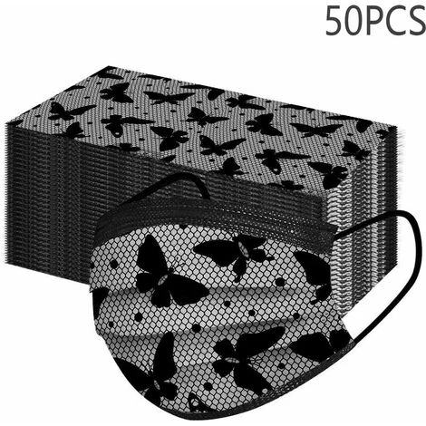 JOORRT 50PC Imprimé En Dentelle Adulte Masque Jetable 3 Couches, Anti-Poussière Respirable Earloop Bouche Masque De Visage, Le Masque De Bon Confort Masque Halloween Écharpe Bandana 3 JOORRT 50PC Imprimé En Dentelle Adulte Masque Jetable 3 Couches, Anti-Poussière Respirable Earloop Bouche Masque De Visage, Le Masque De Bon Confort Masque Halloween Écharpe Bandana