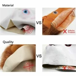 BDD Masque D'Halloween, Fantaisie De Luxe Halloween Costume Party Props Masque De Tête De Citrouille En Latex (Citrouille, Orange) -Protection des voies respiratoires Soldes 67689656 4