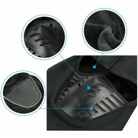 ECHOO Masque Anti-poussière, Unisexe Duveteux Mode Cagoule Coupe-vent Coupe-vent Vélo Cyclisme Accessoires De Moto Masque Facial Temps Froid Chapeau Cou Casque Sport De Plein Air Ski Paintball Casquette De Pêche, Noir 5 ECHOO Masque Anti-poussière, Unisexe Duveteux Mode Cagoule Coupe-vent Coupe-vent Vélo Cyclisme Accessoires De Moto Masque Facial Temps Froid Chapeau Cou Casque Sport De Plein Air Ski Paintball Casquette De Pêche, Noir – Image 3