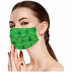 CADEAUX 50Pcs Masques Jetables De Noël Pour Adultes, 3Ply Respirant Protecteur Disposable_Masks Masque De Noël Jetable (B) -Protection des voies respiratoires Soldes 67907003 3