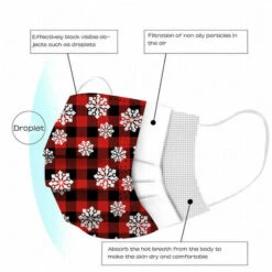 CADEAUX 50Pcs Masques Jetables De Noël Pour Adultes, 3Ply Respirant Protecteur Disposable_Masks Masque De Noël Jetable (B) -Protection des voies respiratoires Soldes 67907003 5