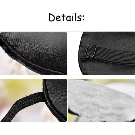 NAXUNNN Lot De 2 Masque De Nuit, Masque De Sommeil En Soie Ultra-Douce Masque Des Yeux Cache Yeux Pour Dormir Anti-lumière Avec Sangle élastique Réglable(Noir) 4 NAXUNNN Lot De 2 Masque De Nuit, Masque De Sommeil En Soie Ultra-Douce Masque Des Yeux Cache Yeux Pour Dormir Anti-lumière Avec Sangle élastique Réglable(Noir) – Image 2