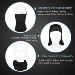 GRID COOL Windproof Balaclava Ski Mask Masque De Moto Cagoule, Cagoule De Ski Multifonctionnelle Mince Et Respirante Pour Femmes Et Hommes (Noir) -Protection des voies respiratoires Soldes 68073072 5