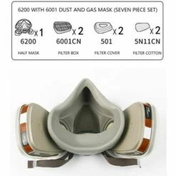 GRID COOL Peinture En Aérosol Masque Anti-poussière 6200 Masque à Gaz, Masque De Protection Soupape D'expiration Froide -Protection des voies respiratoires Soldes 68073120 5