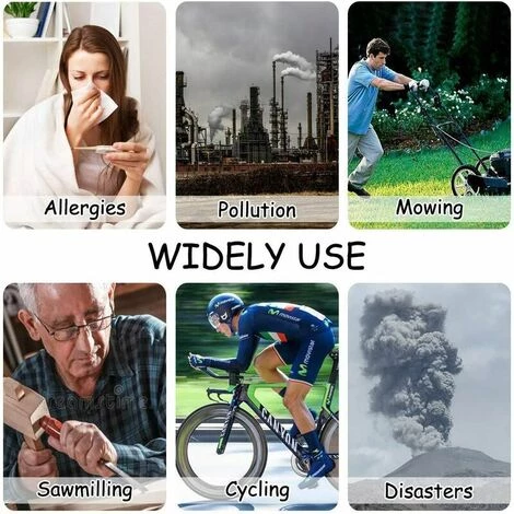 Cisea M Anti-Poussière ,M De Protection Anti-Pollution, M Avec 8 Filtres à Charbon Actif Supplémentaires, Lavable- Noir 7 Cisea M Anti-Poussière ,M De Protection Anti-Pollution, M Avec 8 Filtres à Charbon Actif Supplémentaires, Lavable- Noir – Image 5