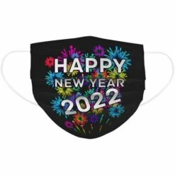 QERSTA 50 PCS Femmes Jetable 3 Couches Visage_Masque Non Tissé Anti-Poussière Respirant Avec Crochets D'oreille élastiques,Bonne Année 2022 Imprimé Bandeaux Pour Fille Protéger Contre La Poussière，