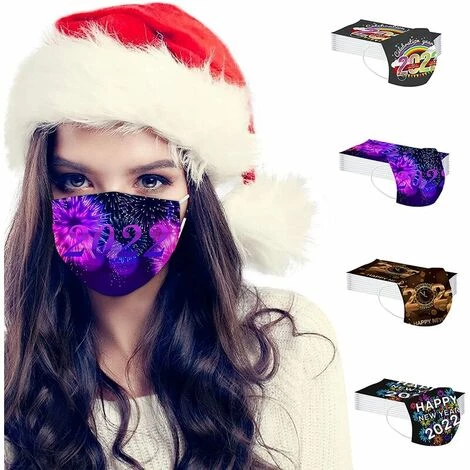 QERSTA 50 PCS Femmes Jetable 3 Couches Visage_Masque Non Tissé Anti-Poussière Respirant Avec Crochets D'oreille élastiques,Bonne Année 2022 Imprimé Bandeaux Pour Fille Protéger Contre La Poussière, 6 QERSTA 50 PCS Femmes Jetable 3 Couches Visage_Masque Non Tissé Anti-Poussière Respirant Avec Crochets D'oreille élastiques,Bonne Année 2022 Imprimé Bandeaux Pour Fille Protéger Contre La Poussière, – Image 4