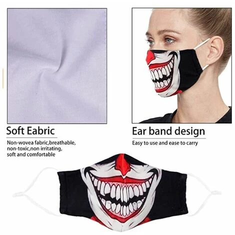 KAEJYIUT Masque Facial En Coton Réutilisable à La Mode Pour Hommes Et Femmes Lavable Et Respirant 6 KAEJYIUT Masque Facial En Coton Réutilisable à La Mode Pour Hommes Et Femmes Lavable Et Respirant – Image 4