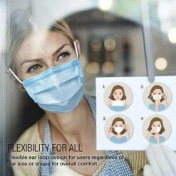 ILOVEMILAN Lot De 100 Masques Jetables Pour Adultes 4 Plis, Masque De Protection Respirant Jetable, Masque De Moto Respirant, Couverture Anti-smog. -Protection des voies respiratoires Soldes 68257248 4