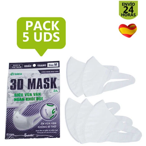 GRUPO K-2 Pack Mascarilla Higiénica De Protección Antipolvo 3d 5 Uds 3 GRUPO K-2 Pack Mascarilla Higiénica De Protección Antipolvo 3d 5 Uds