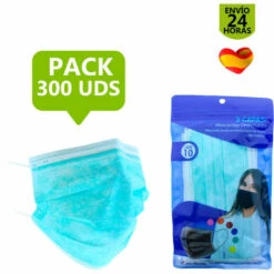 GRUPO K-2 Mascarilla Higiénica De Colores De 3 Capas. Pack De 200, 300 Y 500 Uds. Turquesa 300 - Turquesa