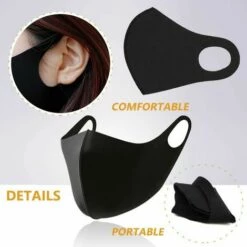 Mingxin Même Masque 10pcs Masque Rouge Net Noir Masque En Tissu Réutilisable Anti-smog HANBING -Protection des voies respiratoires Soldes 68324079 3