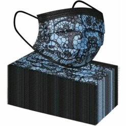 50pcs Boxed * Blue Lace Fashion Personality Mask Jetable Three Layer Meltblown Cloth HANBING