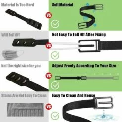 Clips De Masque 5 Noirs, élastiques De Sangle De Réglage Du Masque, Crochets De Masque Pour Réduire La Pression Et Améliorer Le Confort Derrière L'oreille HANBING -Protection des voies respiratoires Soldes 68326760 3