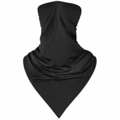 GRID COOL Écharpe Triangulaire En Soie De Glace D'été Masque Facial Masque De Protection Solaire Cyclisme En Plein Air Foulard Anti-ultraviolets Manchon De Cou Polyvalent Et Respirant Écharpe Anti-poussière Et Anti-gouttelettes - Noir - 1 Pièce
