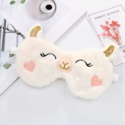 Cisea Masque De Sommeil Dames Masque En Peluche Dessin Animé Ombrelle Parasol Ombre à Paupières Enfants Adultes En Peluche -Protection des voies respiratoires Soldes 68584568 5