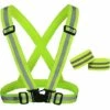 ECHOO Gilet Réfléchissant Gilet De Sécurité,Réglables Et Elastiques Dispositifs Réfléchissants Running Avec 2 Pièces Bracelets Réfléchissants Brassard Sécurité Pour Le Vélo, La Marche, La Course（vert） -Protection des voies respiratoires Soldes 68595932 1