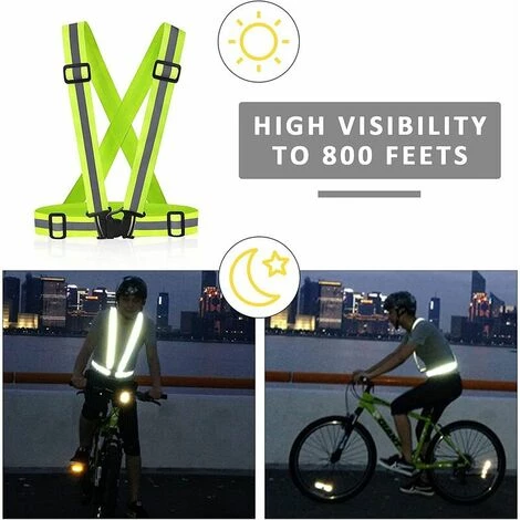ECHOO Gilet Réfléchissant Gilet De Sécurité,Réglables Et Elastiques Dispositifs Réfléchissants Running Avec 2 Pièces Bracelets Réfléchissants Brassard Sécurité Pour Le Vélo, La Marche, La Course(vert) 6 ECHOO Gilet Réfléchissant Gilet De Sécurité,Réglables Et Elastiques Dispositifs Réfléchissants Running Avec 2 Pièces Bracelets Réfléchissants Brassard Sécurité Pour Le Vélo, La Marche, La Course(vert) – Image 4