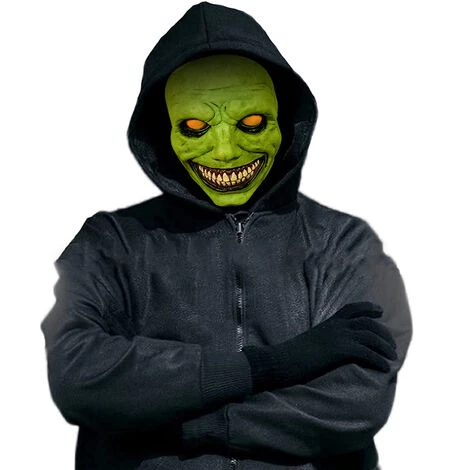 LIFCAUSAL Halloween Effrayant Masque Souriant Jeu De Rôle Masque D'horreur Masque De Démon Pour La Fête D'Halloween GRIS 5 LIFCAUSAL Halloween Effrayant Masque Souriant Jeu De Rôle Masque D'horreur Masque De Démon Pour La Fête D'Halloween GRIS – Image 3