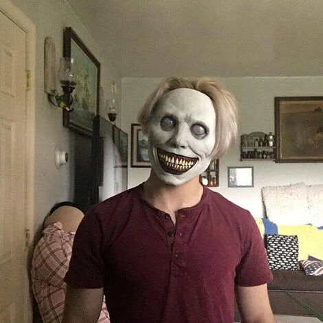 LIFCAUSAL Halloween Effrayant Masque Souriant Jeu De Rôle Masque D'horreur Masque De Démon Pour La Fête D'Halloween GRIS 6 LIFCAUSAL Halloween Effrayant Masque Souriant Jeu De Rôle Masque D'horreur Masque De Démon Pour La Fête D'Halloween GRIS – Image 4